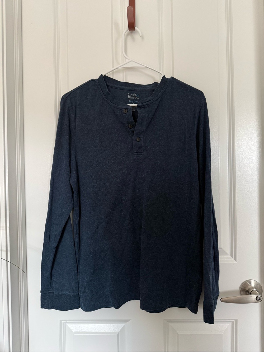 croft & barrow Men's Dark Navy Long-Sleeve Henley